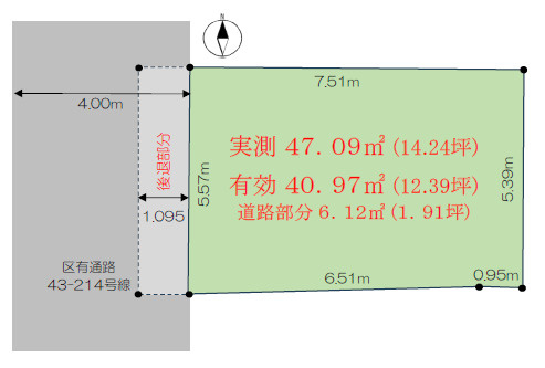 練馬区北町3丁目　建築条件付き売地　限定1区画の土地図