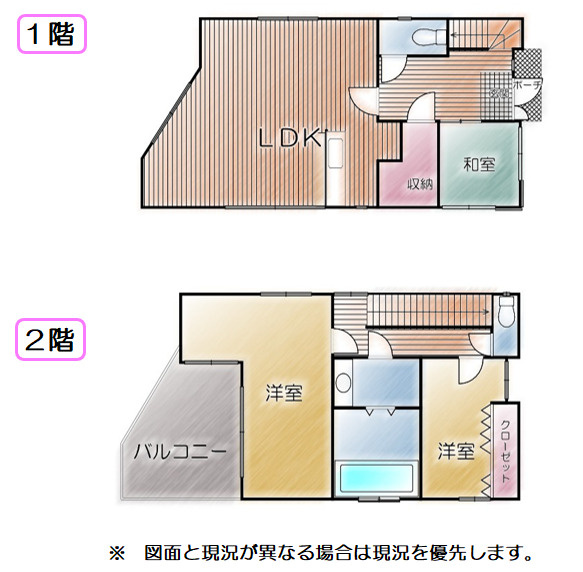 売中古戸建　富士市船津の間取り|間取りです。