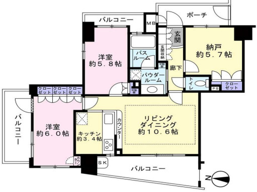 エステムコート天神橋の間取り