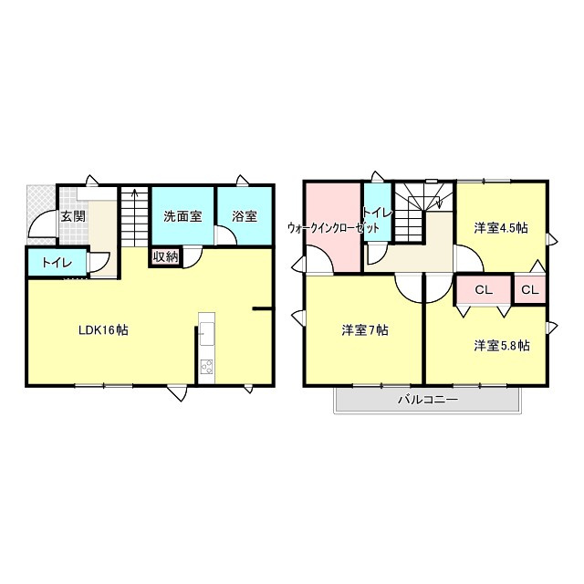 小田倉原貸家の間取り