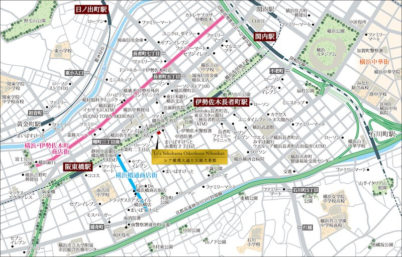 Le'a横濱大通り公園弐番館の地図