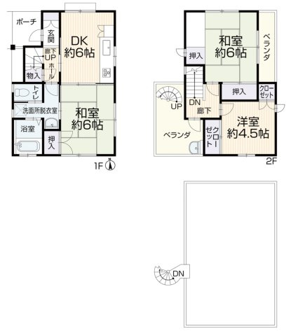屋上バルコニーがある一戸建て住宅／瀬谷区本郷1丁目の間取り