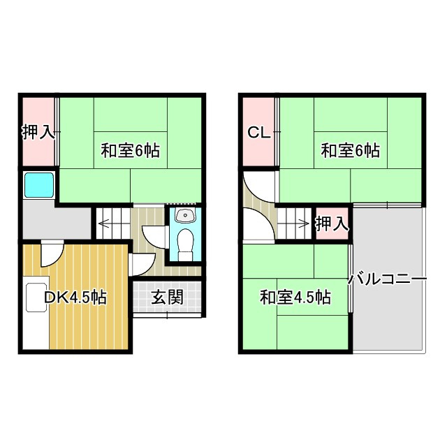 下六万寺2丁目　中古戸建　の間取り