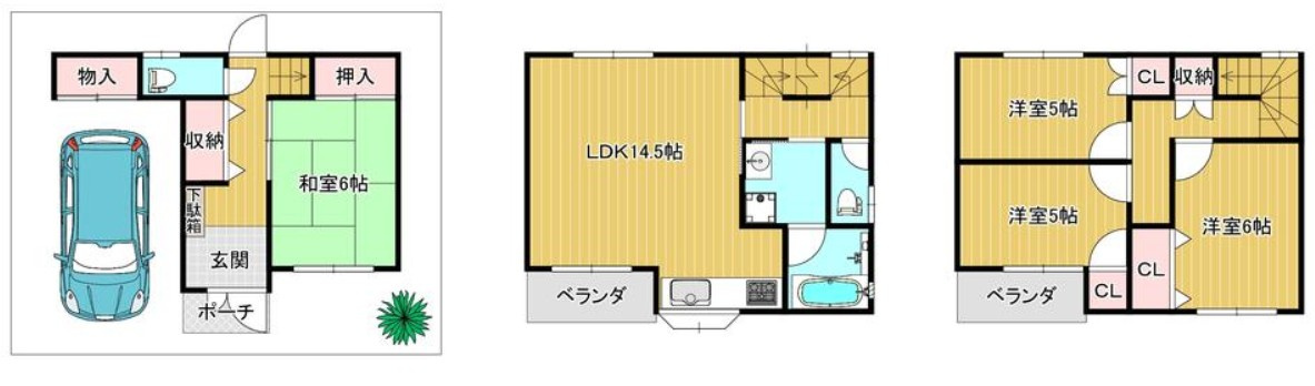鷹合２丁目　リフォーム済み戸建ての間取り