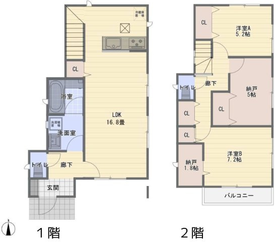 鎌倉市手広2丁目　中古戸建ての間取り