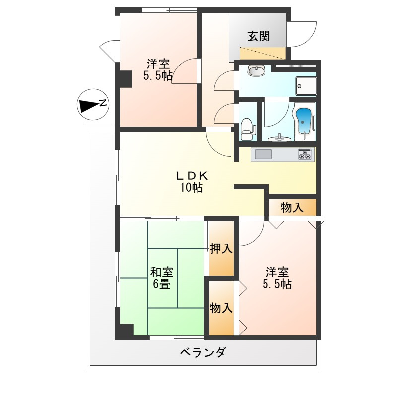 プラザ神町の間取り