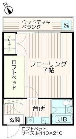 コートビレッジ桜ヶ丘PartIIレジデンスの間取り|ロフトベッド付き【コートビレッジ桜ヶ丘パートII】