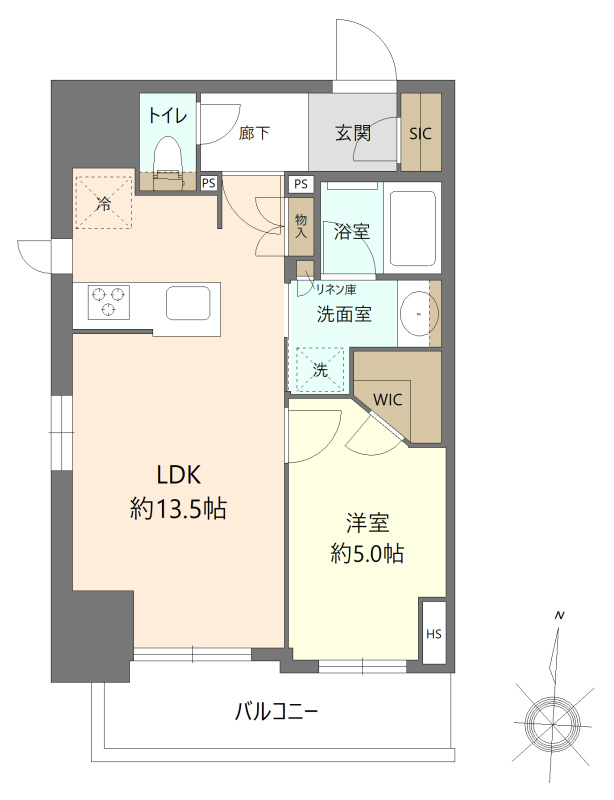 オープンレジデンシア栄THE COURTの間取り