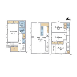 【参考プラン】 | LDK25帖+主寝室10帖以上の3層4LDK参考プラン（建物面積124.85平米、建物価格2560万円）