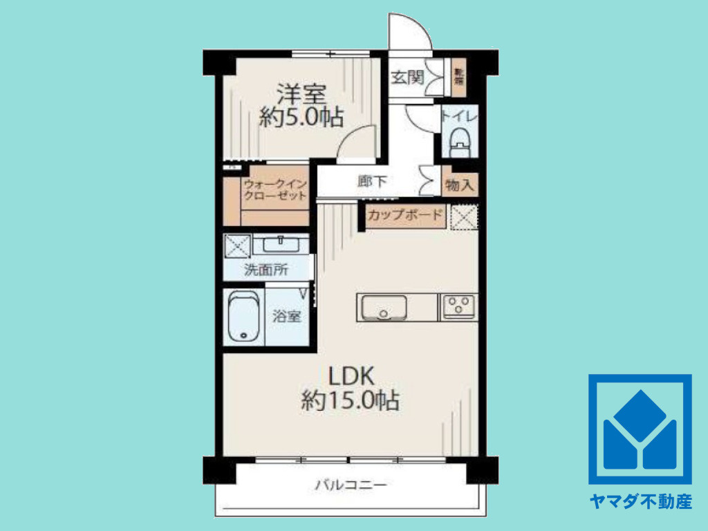 京都市伏見区深草北鍵屋町の中古マンションの間取り
