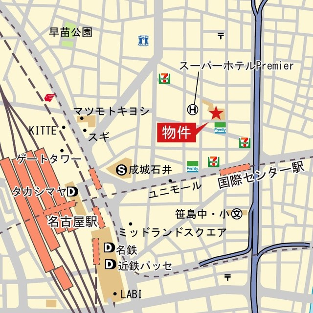 プラウドタワー名駅の地図