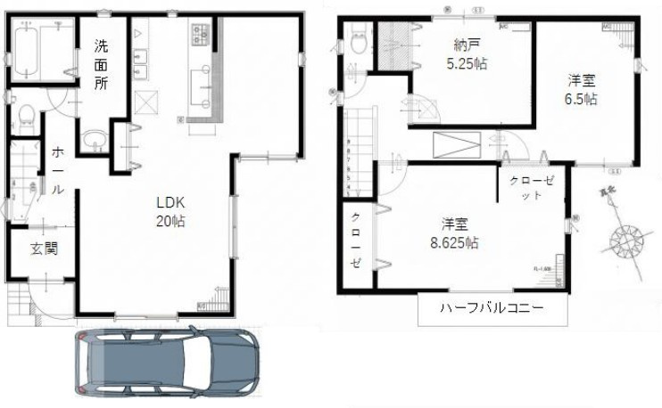 堺市堺区山本町　中古戸建の間取り