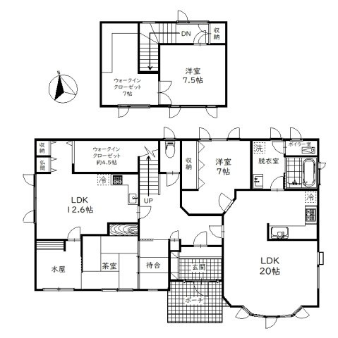 【茶室があるお家】帯広市西9条南14丁目　中古住宅の間取り