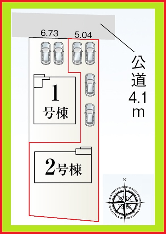 海部郡大治町大字長牧字向の新築一戸建の区画図|◇２号棟・区画図◇