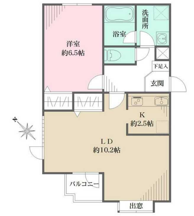 グランディオッソ　最上階　角部屋　陽当たり良好の間取り