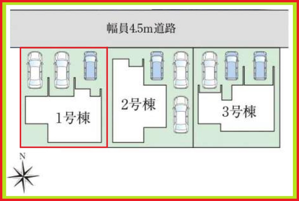 海部郡大治町大字長牧字中道の新築一戸建の区画図|◇区画図◇