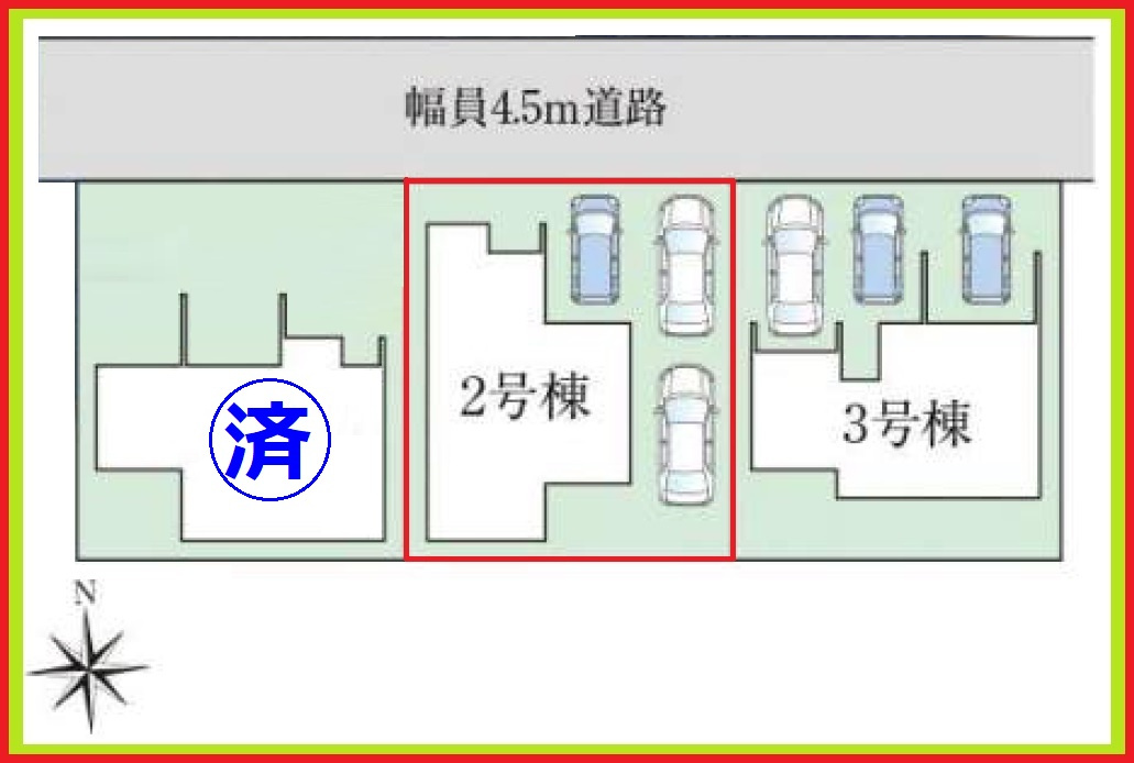 海部郡大治町大字長牧字中道の新築一戸建の区画図|◇区画図◇
