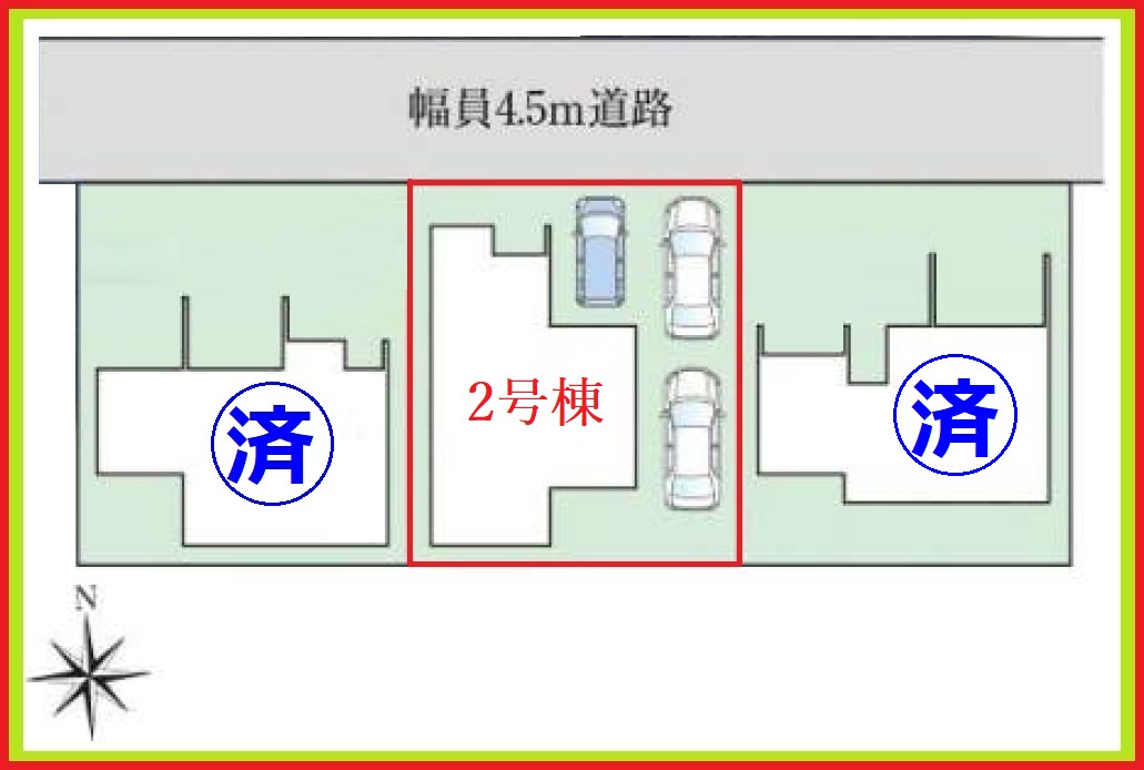 海部郡大治町大字長牧字中道の新築一戸建の区画図|◇区画図◇