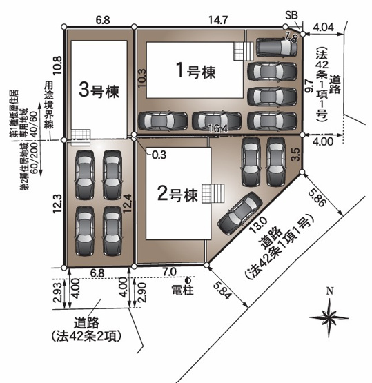 【間取り】 | 焼津市中根 新築一戸建て 1号棟 | １号棟の区画図です