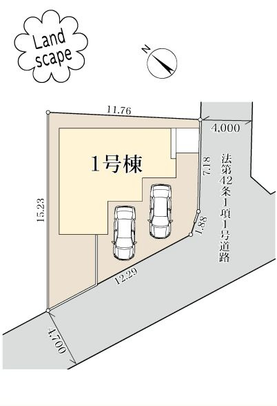 南区上鶴間1丁目新築戸建て　1号棟の区画図|区画図「南区上鶴間1丁目新築戸建て」