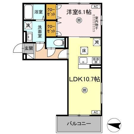 【間取り】 | サニーサイド幸町Ⅱ