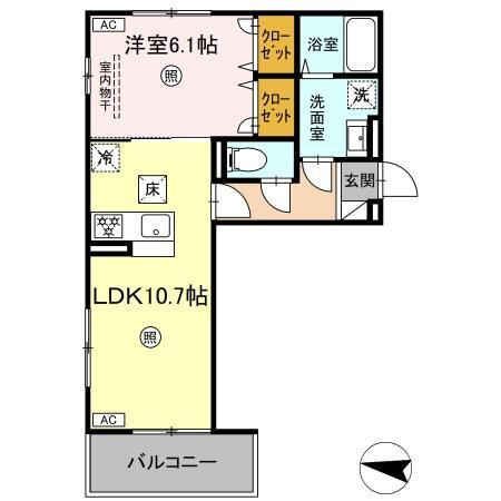 【間取り】 | サニーサイド幸町Ⅱ