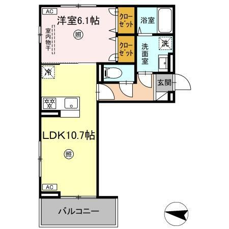 【間取り】 | サニーサイド幸町Ⅱ