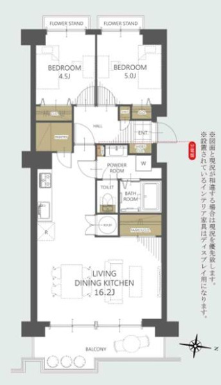 【間取り】 | 朝日プラザ松原Ｄ棟 | 専有面積:61.26平米　バルコニー面積:8.85平米　間取り:2LDK