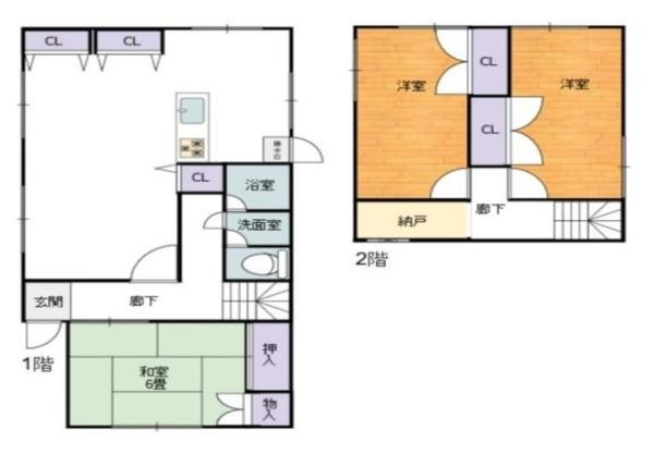 生駒郡三郷町勢野西５丁目の中古一戸建の間取り