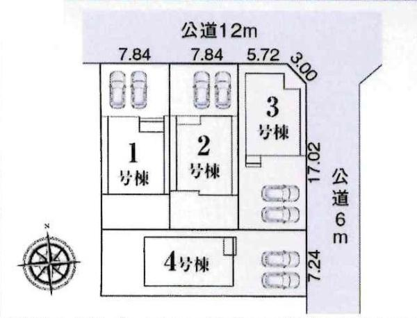 碧南市伊勢町1丁目　全4棟・4号棟の区画図