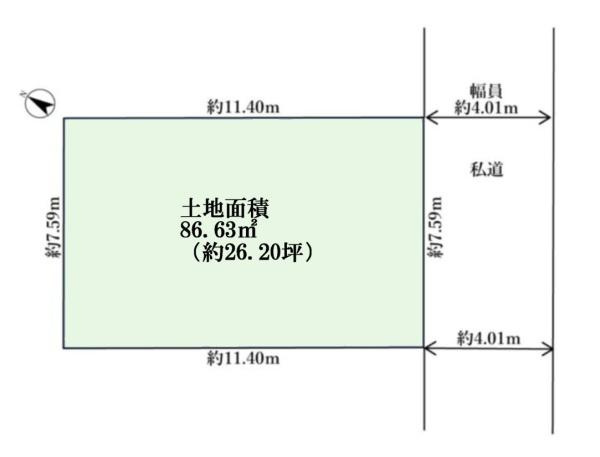 川崎市宮前区南野川３丁目の売地の土地図