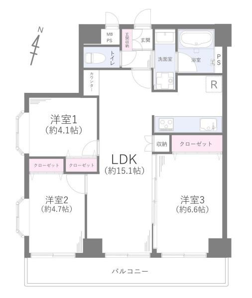 クリオ小机壱番館の間取り
