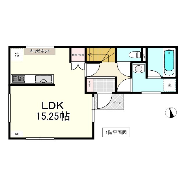八戸市沼館　の間取り|１Ｆ：ＬＤＫ15.25帖