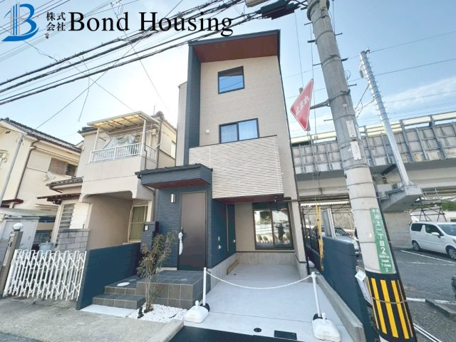 床暖房標準装備で暖かいお家　池上1丁目　新築戸建の前面道路含む現地写真