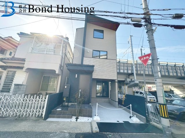 床暖房標準装備で暖かいお家　池上1丁目　新築戸建の前面道路含む現地写真