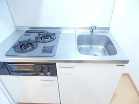 E&T OSHIAGEのキッチン|グリル付き二口コンロ