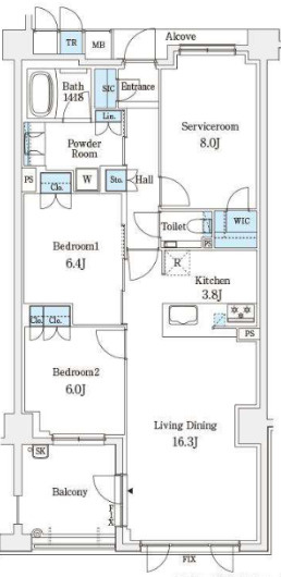 パークシュロス芦屋の間取り
