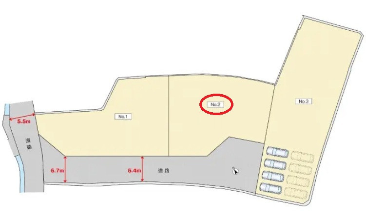 広島市安佐北区三入１丁目　土地(全3区画)の土地図