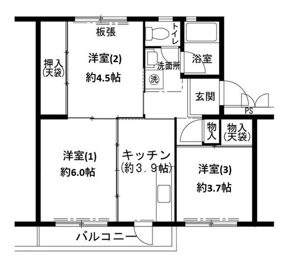 ビレッジハウス志染12号棟の間取り