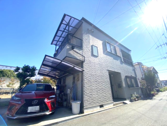 谷川2丁目　鉄骨造中古戸建の外観|■地震に強い鉄骨造の戸建てですよ♪♪
■角地で、陽当たり、通風良好ですよ！！