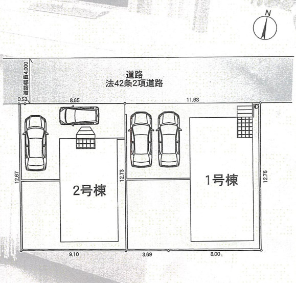 小田原市蓮正寺　第17　新築戸建　全2棟1号棟の区画図