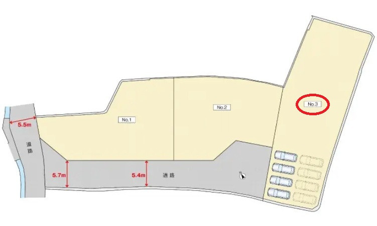 広島市安佐北区三入１丁目　土地(全3区画)の土地図
