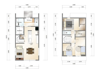 【参考プラン】 | 城陽市久世里ノ西　売土地　建築条件無し | 自由設計になりますので設計士と直接お話していただきオンリーワンのおうちづくりが可能です！需要の多いランドリールームも実現可能です。一緒に楽しくお家づくりをしていきましょう！