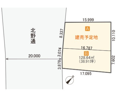 【建築条件付き】　平岡3条1丁目の土地図