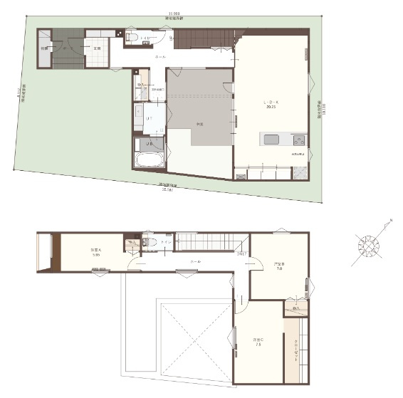 【建築条件付き】　平岡3条1丁目の参考プラン