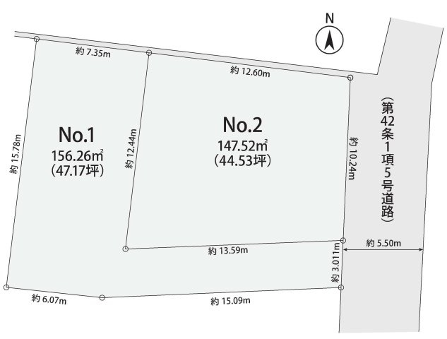 戸塚区品濃町　条件なし売地の区画図
