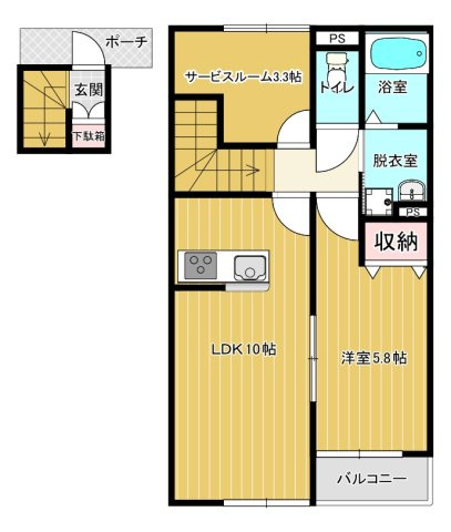 クレアージュ小中野Aの間取り