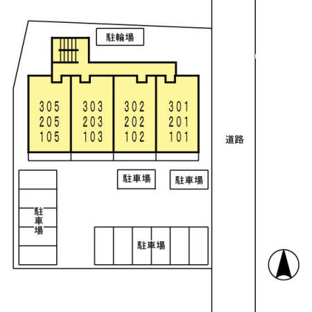 サンフィールド赤鍋の駐車場