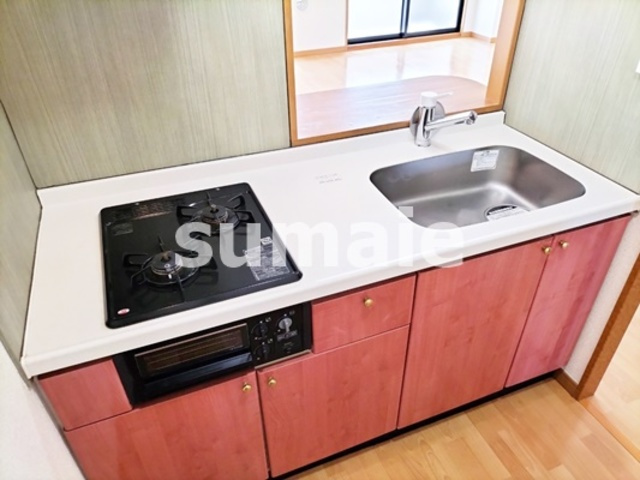 フローラ浦和のキッチン|グリル付き2口ガスコンロです！