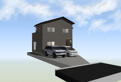 【完成予想図】 | 妻田北　売地 | 参考パースイメージ、フリープランで建築できます。